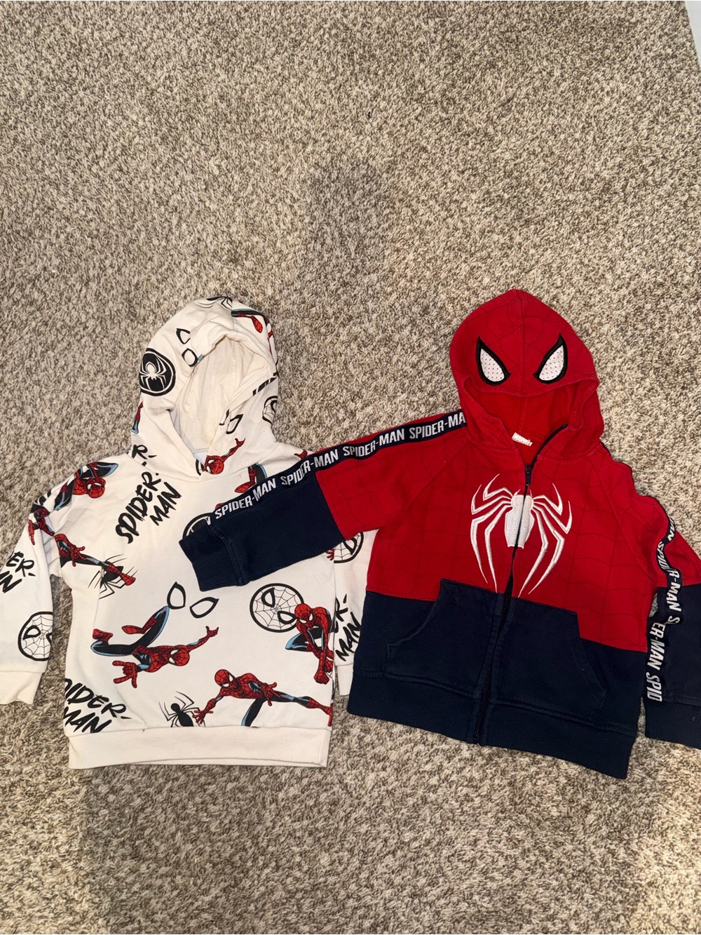 Marvel Kids Spider-Man Hooded Sweatshirts - Red, Navy & White